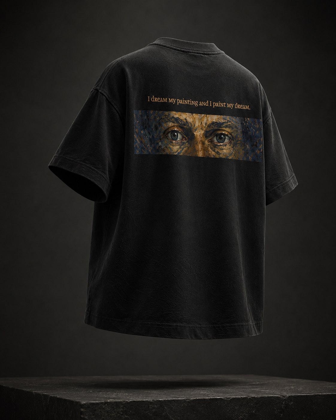 The painted eyes, black