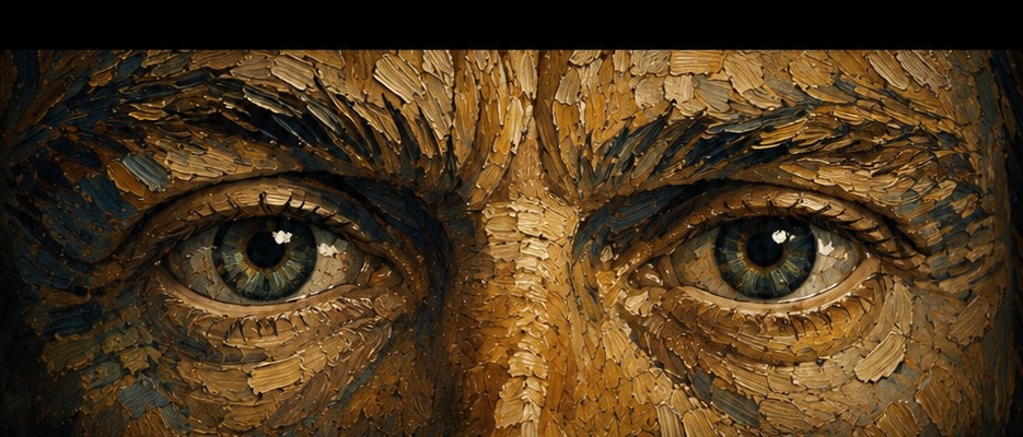 The gaze of Vincent van Gogh — the eye strip across the back